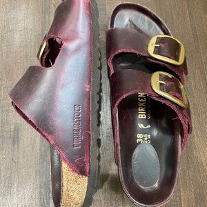 Burgundy Birkenstock Arizona Sandals Women's Size 7-7.5